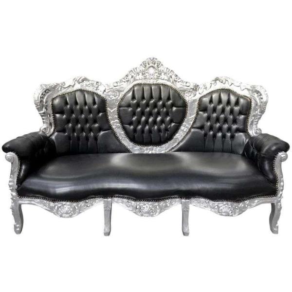 MACE Heritage - Canapé baroque – feuille d’argent, noir, blanc, rouge
