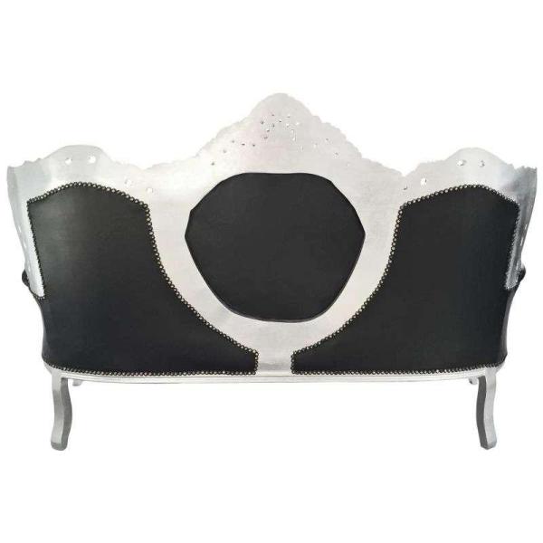 MACE Heritage - Canapé baroque – feuille d’argent, noir, blanc, rouge
