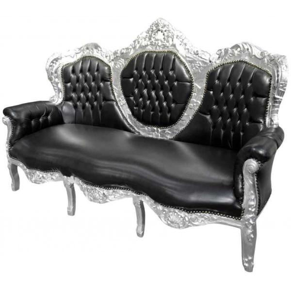 MACE Heritage - Canapé baroque – feuille d’argent, noir, blanc, rouge
