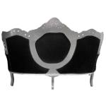 Barockes Luxussofa - Royal Silber/Schwarz - Klassische Möbel - Wohnzimmermöbel - Royal schwarzer Stoff - MACE