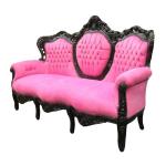 MACE Heritage - Canapé baroque – velours, noir, blanc, rouge – So-148