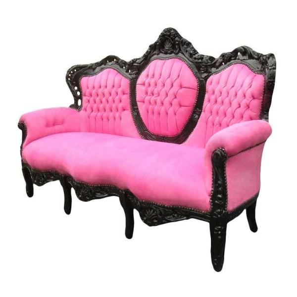 MACE Heritage - Canapé baroque – velours, noir, blanc, rouge – So-148