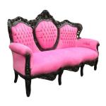 MACE Heritage - Canapé baroque – velours, noir, blanc, rouge – So-148
