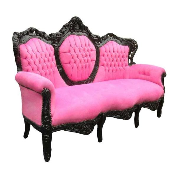 MACE Heritage - Canapé baroque – velours, noir, blanc, rouge – So-148