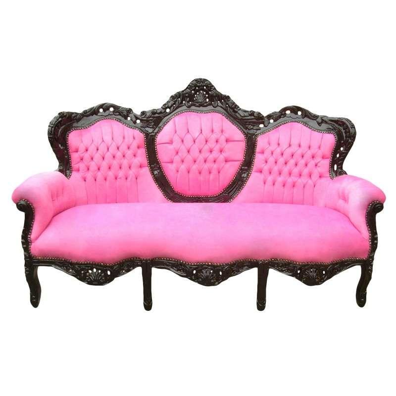 MACE Heritage - Canapé baroque – velours, noir, blanc, rouge – So-148