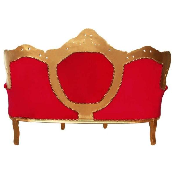 MACE Heritage - Canapé baroque – velours, feuille d’or, blanc, rouge, doré