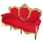 MACE Heritage - Canapé baroque – velours, feuille d’or, blanc, rouge, doré