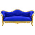 Barocker Luxus-Stil Napoleon III - Gold/Blau - Klassische Möbel - Wohnzimmermöbel - Blauer Samtstoff - MACE