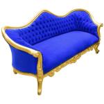 Barocker Luxus-Stil Napoleon III - Gold/Blau - Klassische Möbel - Wohnzimmermöbel - Blauer Samtstoff - MACE