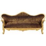 Barocker Luxus-Stil Napoleon III - Gold/Bedruckter Leopard - Klassische Möbel - Wohnzimmermöbel - Bedruckter Leopardenstoff - MACE