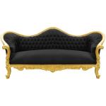Barocker Luxus-Stil Napoleon III - Gold/Schwarz - Klassische Möbel - Wohnzimmermöbel - Schwarzer Samtstoff - MACE