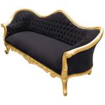 Barocker Luxus-Stil Napoleon III - Gold/Schwarz - Klassische Möbel - Wohnzimmermöbel - Schwarzer Samtstoff - MACE