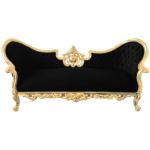 Baroque Luxury Style Napoleon III - Medallion - Gold/Black - Classic Furniture - Living Room Furniture - Black Velvet - Three Seater - MACE