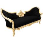 Baroque Luxury Style Napoleon III - Medallion - Gold/Black - Classic Furniture - Living Room Furniture - Black Velvet - Three Seater - MACE