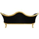 MACE Heritage - Barocker Luxus-Stil Napoleon III - Gold/Schwarz - Klassische Möbel - Wohnzimmermöbel - Schwarzes Leder - Dreisitzer - 210cm
