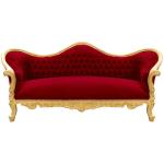 Baroque luxury Napoleon III style - Gold/Burgundy - Classic furniture - Living room furniture - Burgundy velvet fabric - Three seater - 210cm - MACE