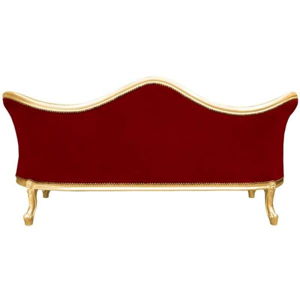 Baroque luxury Napoleon III style - Gold/Burgundy - Classic furniture - Living room furniture - Burgundy velvet fabric - Three seater - 210cm - MACE