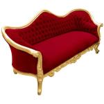 Baroque luxury Napoleon III style - Gold/Burgundy - Classic furniture - Living room furniture - Burgundy velvet fabric - Three seater - 210cm - MACE