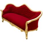 Baroque luxury Napoleon III style - Gold/Burgundy - Classic furniture - Living room furniture - Burgundy velvet fabric - Three seater - 210cm - MACE
