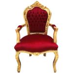 Barock-Rokoko-Stil - Sessel - Gold/Burgund - Klassisches Mobiliar - Wohnzimmermöbel - Samtstoff Burgund - MACE