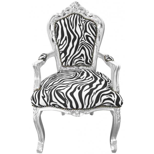 MACE Heritage - Fauteuil Rococo / baroque – blanc, rouge, argenté