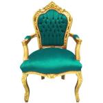 Barock-Rokoko-Stil - Sessel - Grün/Gold - Klassische Möbel - Wohnzimmermöbel - Grüner Samtstoff - MACE