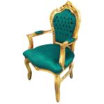 Barock-Rokoko-Stil - Sessel - Grün/Gold - Klassische Möbel - Wohnzimmermöbel - Grüner Samtstoff - MACE