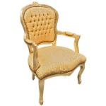 Barocker Louis XV-Stil - Sessel - Gold/Gold - Klassische Möbel - Möbel für alle Räume - Goldenes Stoffmaterial - MACE