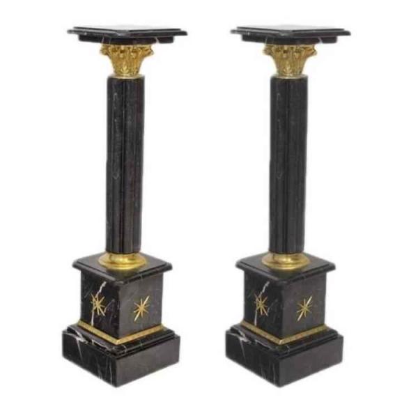 Empire Style - Marble Stand -Black/bronze gilded - Classic furniture - Marble furniture - MACE