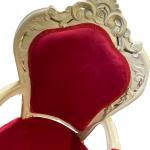 MACE Heritage - Fauteuil Rococo / baroque – velours, blanc, rouge, beige