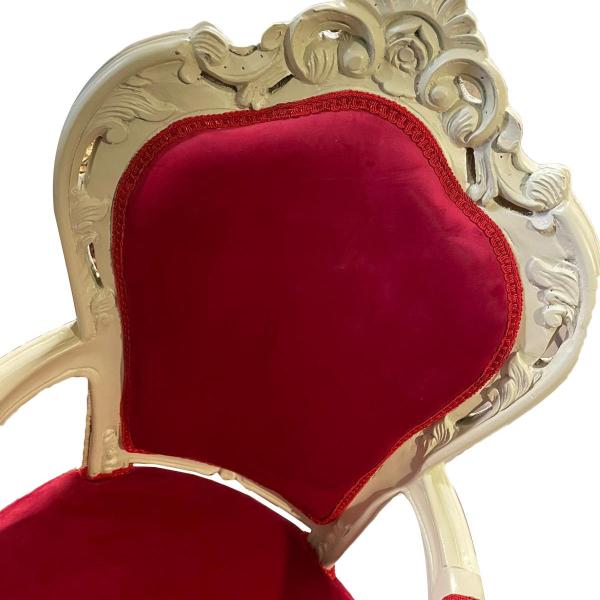 MACE Heritage - Fauteuil Rococo / baroque – velours, blanc, rouge, beige