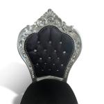 MACE Heritage - Chaise de salle à manger Rococo / baroque – velours, feuille d’argent, noir, rouge, argenté
