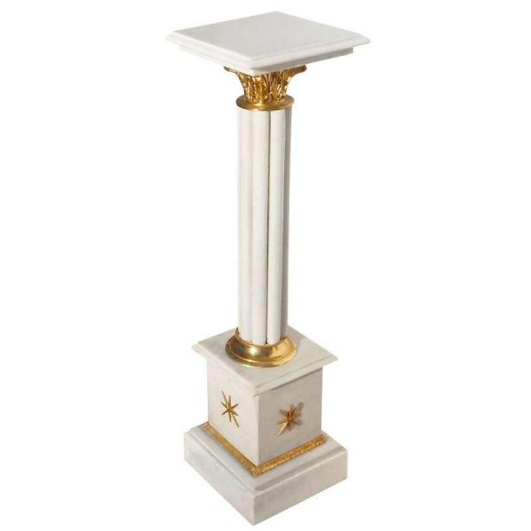 MACE Heritage - Empire-Stil - Marmorständer -Weiß/Bronze vergoldet - Klassische Möbel - Marmormöbel