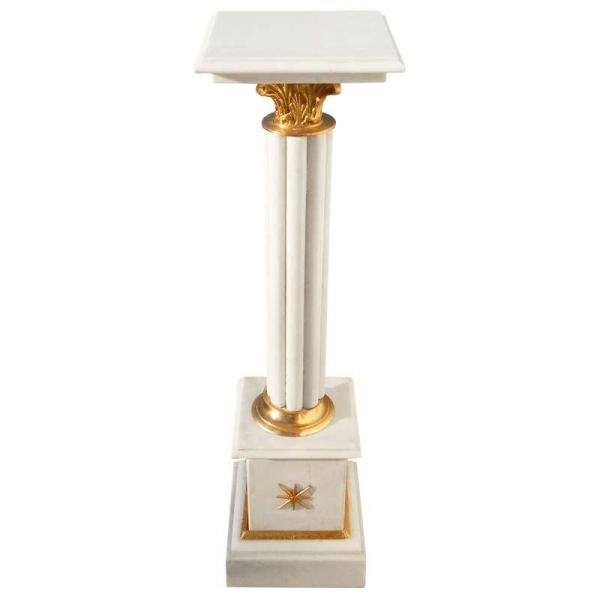 Empire Style - Marble Stand -White/Bronze Gilded - Classic furniture - Marble furniture - MACE