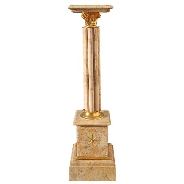 MACE Heritage - Empire-Stil - Marmorständer -Beige/Bronze vergoldet - Klassische Möbel - Marmormöbel