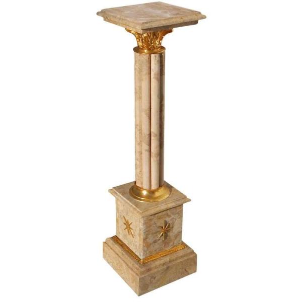 MACE Heritage - Empire-Stil - Marmorständer -Beige/Bronze vergoldet - Klassische Möbel - Marmormöbel