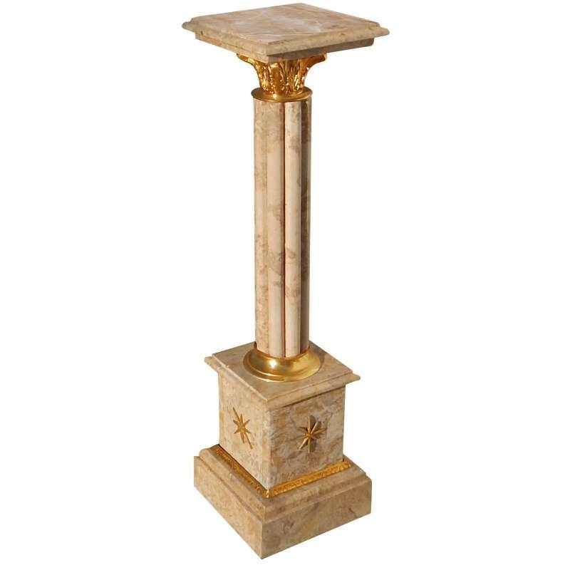 MACE Heritage - Empire-Stil - Marmorständer -Beige/Bronze vergoldet - Klassische Möbel - Marmormöbel