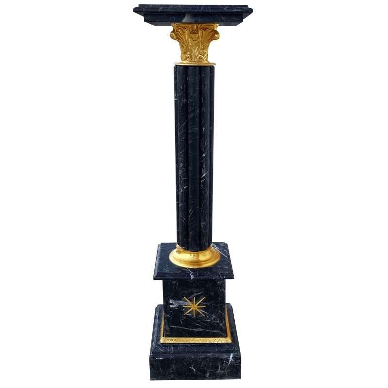 Empire Style - Marble Stand -Black/bronze gilded - Classic furniture - Marble furniture - MACE