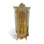 Baroque Display Case - Beige/Gold - Internal Gold Fabric - Three Shelves - Living Room Furniture - Classic Furniture - MACE