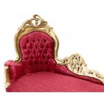 Barockes Chaiselongue-Sofa - Louis XV - Rotes Satin - Goldrahmen - klassische Möbel - 155cm - MACE