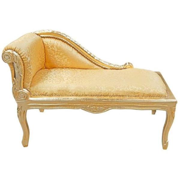 Chaiselongue Sofa - Louis XV - Gold satiniert - Goldrahmen - Klassische Möbel - 101cm - MACE