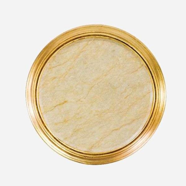 MACE Heritage - Table d’appoint Louis XVI / baroque – marbre, feuille d’or, rouge, beige, doré