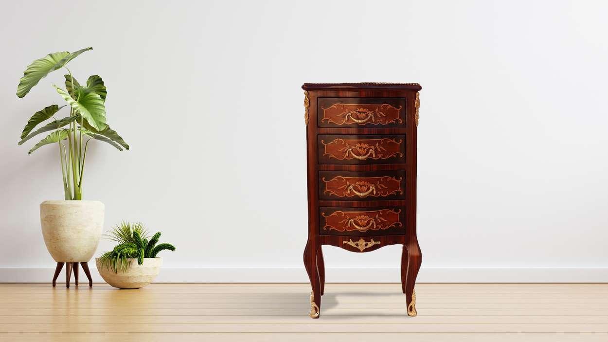 Barocke Kommode - Stil Louis XVI - Braun - Messing - Handgefertigt - Für alle Räume - MACE