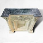 Empire Wooden fireplace style - White/ Champagne colour - Black marble top -125 cm width - MACE