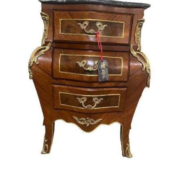 MACE Heritage - Commode baroque – marbre, laiton, noir, rouge, brun