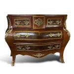 MACE - Baroque style chest of drawers - Four drawers - Brown colour - Brass - Black marble - For all rooms