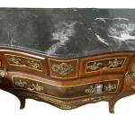 MACE - Baroque style chest of drawers - Four drawers - Brown colour - Brass - Black marble - For all rooms