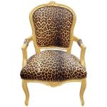 MACE Barocksessel im Stil Louis XV - Sessel - Gold/Leo - Klassische Möbel - Möbel für alle Räume - Leopardenstoff