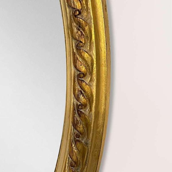 MACE Heritage - Barocker kleiner ovaler Goldspiegel - Handgefertigt - Massivholz - Spiegel