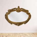 MACE Heritage - Barocker ovaler Goldspiegel - Handgefertigt - Massivholz - Glasspiegel - Goldpapierfarbe